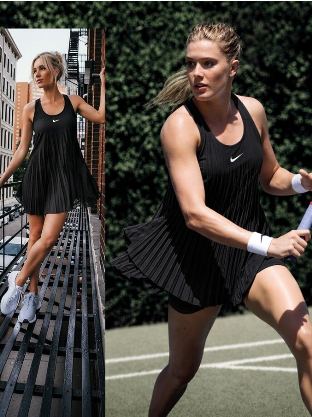 Nwt Nike BLACK Pleated Tennis Dress S Small BLACK Rare!! Cute!!